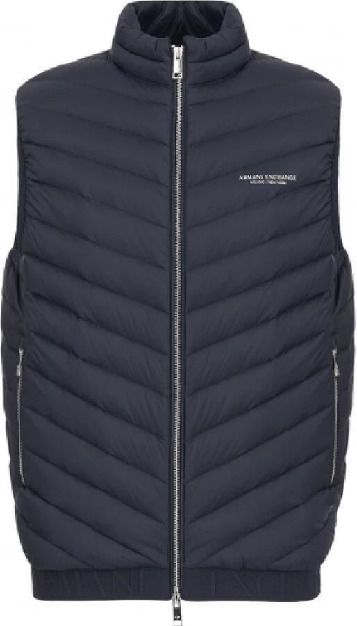 Armani Exchange Blauwe Mouwloze Gilet met Zakken Blue Heren - Foto 5