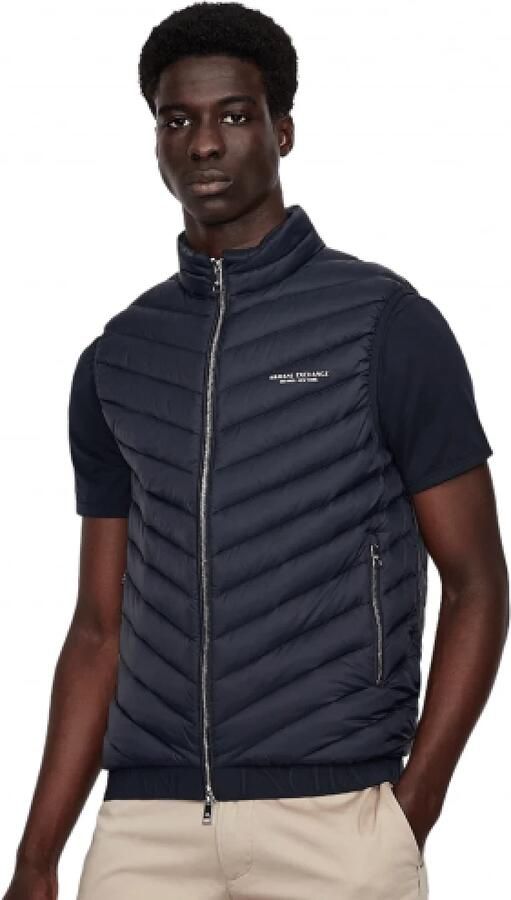 Armani Exchange Blauwe Mouwloze Gilet met Zakken Blue Heren - Foto 6