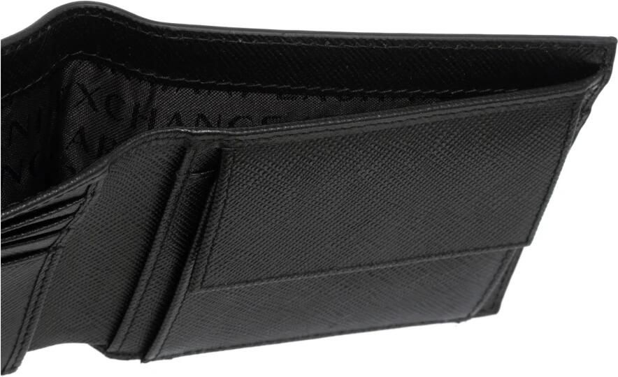 Armani Exchange Zwarte leren portemonnee met binnenzakken Black Heren - Foto 4