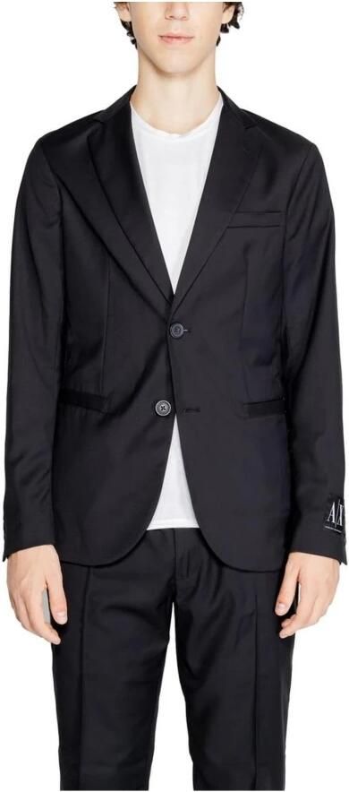 Armani Exchange Zwarte Polyester Blazer Herfst Winter Collectie Black Heren - Foto 4