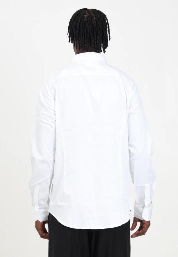 Armani Exchange Elegant Wit Overhemd met Monogram Borduurwerk White Heren - Foto 4