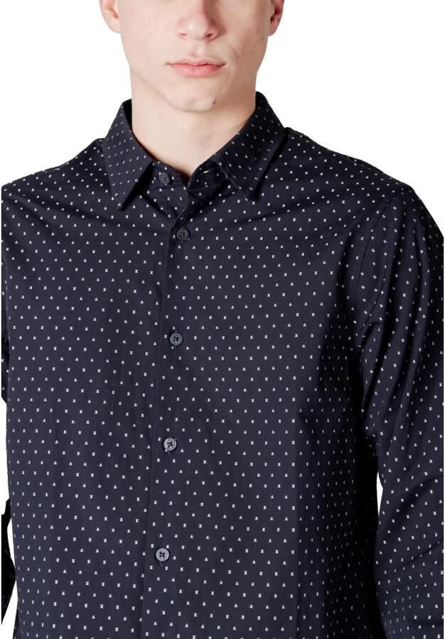 Armani Exchange Elegante herenoverhemd met lange mouwen Blue Heren