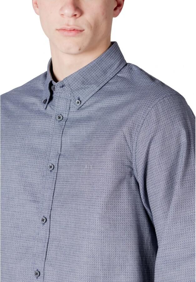 Armani Exchange Elegante herenoverhemd met lange mouwen Blue Heren