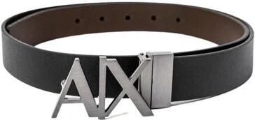 Armani Exchange Elegante lederen riem Herfst Winter collectie Black Heren