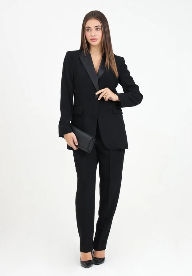 Armani Exchange Hoge taille zwarte broek met logo Black Dames - Foto 4