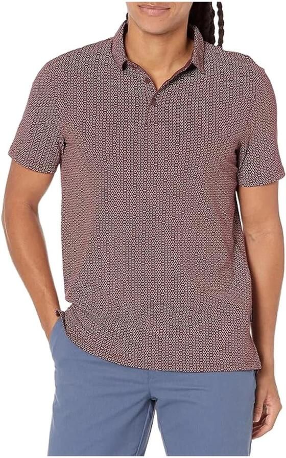 Armani Exchange Geometrisch Print Katoenen Poloshirt Red Heren