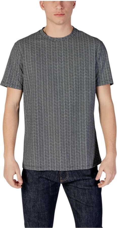 Armani Exchange Geometrisch Patroon Katoenen T-Shirt Black Heren