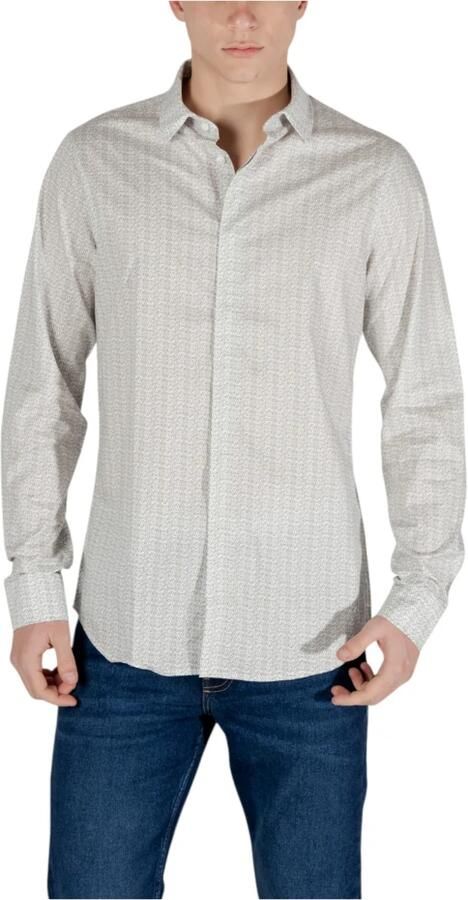 Armani Exchange Geometrisch Patroon Longsleeve T-shirt Beige Heren - Foto 2