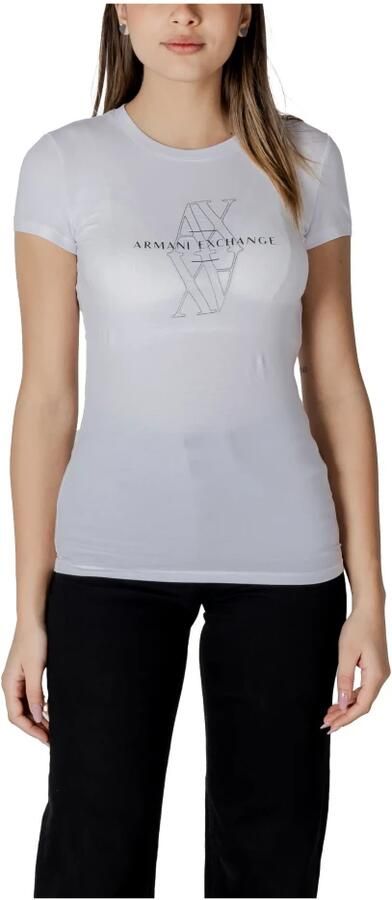 Armani Exchange Wit T-shirt met korte mouwen voor dames Modern ontwerp White Dames - Foto 2