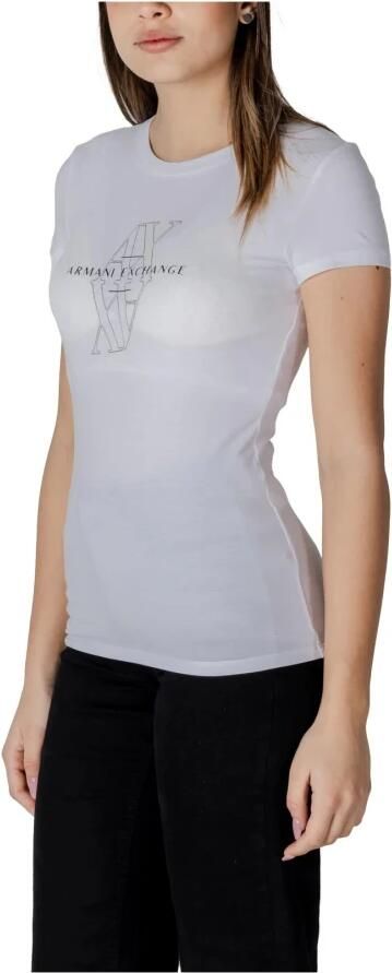 Armani Exchange Wit T-shirt met korte mouwen voor dames Modern ontwerp White Dames - Foto 4