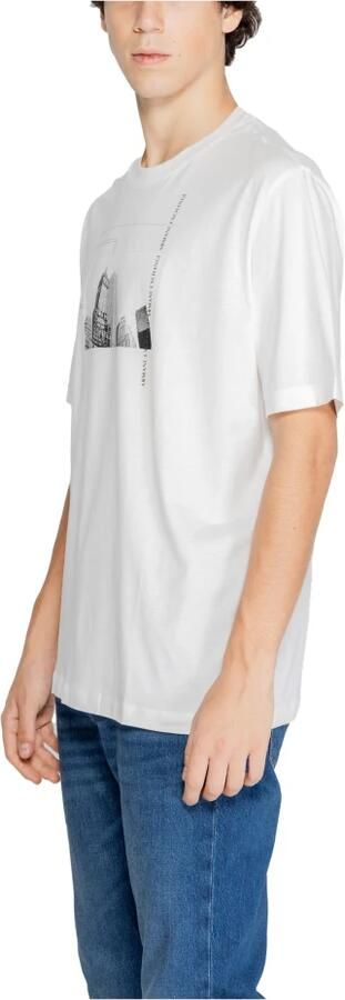 Armani Exchange Witte Katoenen Crewneck T-Shirt Collectie White Heren