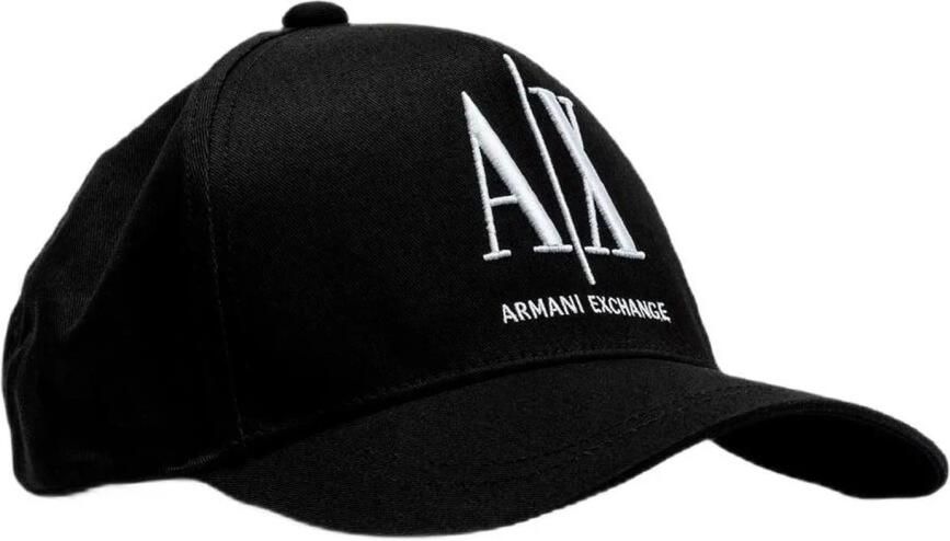 Armani Exchange Zwarte Katoenen Zonneklep Hoed voor Mannen Black Heren - Foto 3
