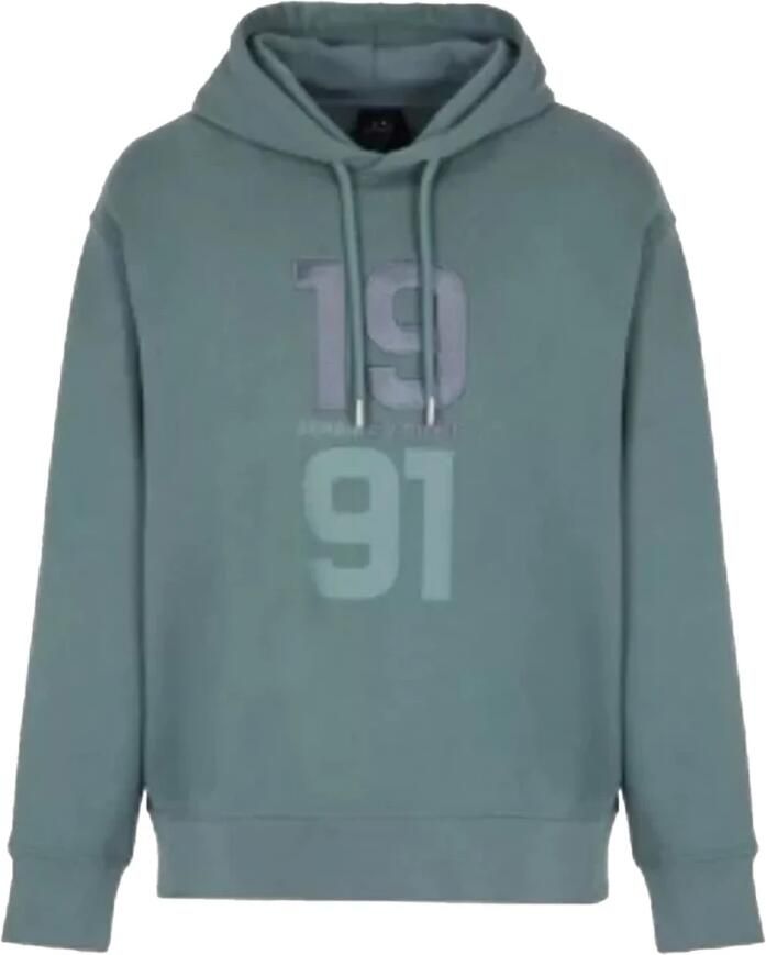 Armani Exchange Gestikte Logo Hoodie Green Heren