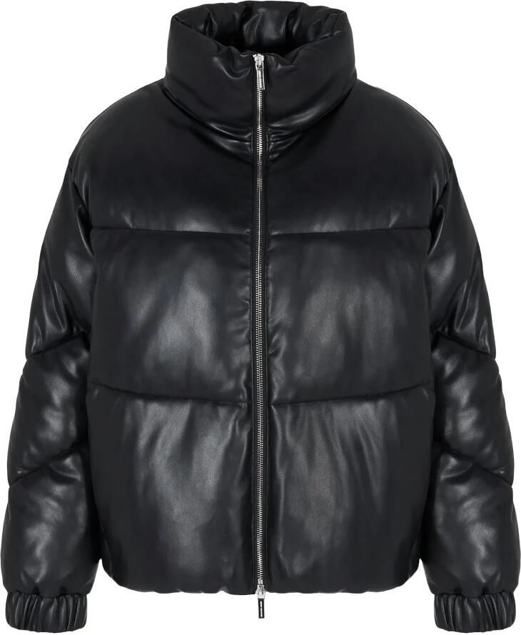 Armani Exchange Gewatteerde Hoge Hals Zwarte Jas Black Dames - Foto 2