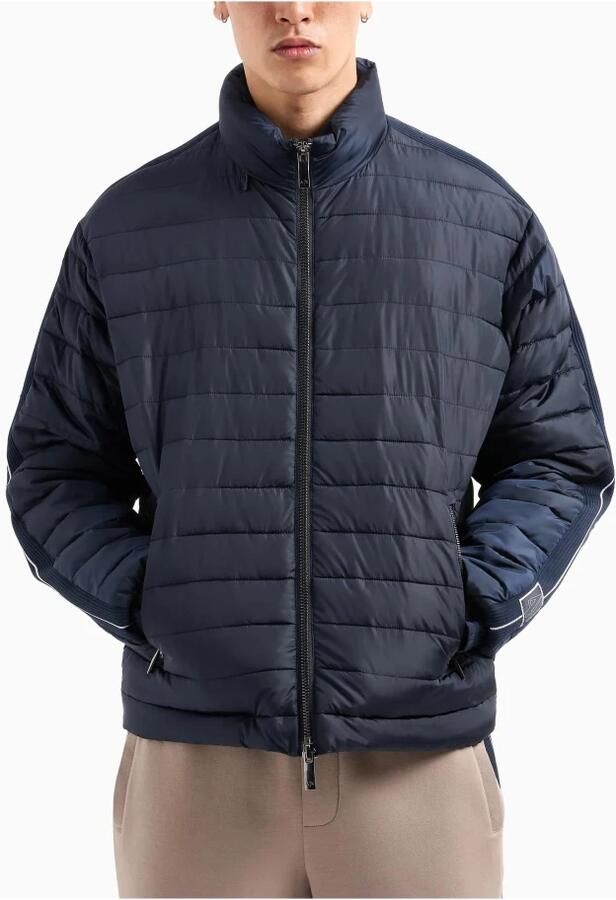 Armani Exchange Gewatteerde jas met zijpanelen Blue Heren