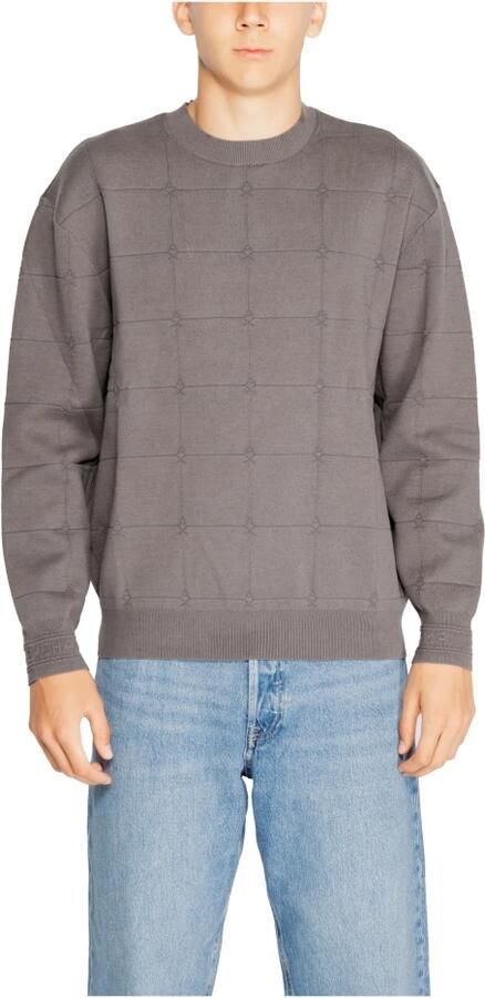 Armani Exchange Grijze Gebreide Trui Ronde Hals Herfst Winter Gray Heren