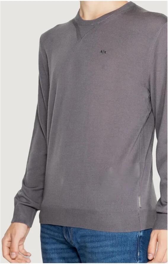 Armani Exchange Grijze Gebreide Ronde Hals Trui Gray Heren