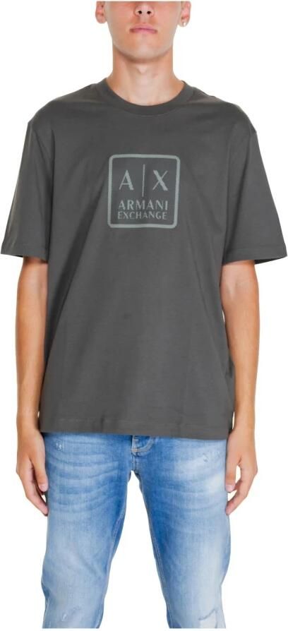 Armani Exchange Groen effen T-shirt met ronde hals en korte mouwen Green Heren - Foto 2