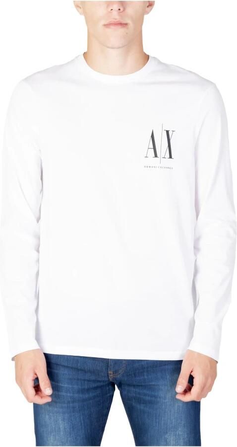 Armani Exchange Witte Katoenen T-shirt Herfst Winter Collectie White Heren - Foto 4