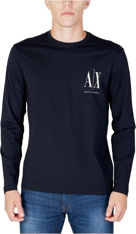 Armani Exchange Blauwe Print Longsleeve T-shirt Blue Heren - Foto 3