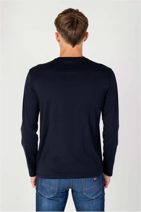 Armani Exchange Blauwe Print Longsleeve T-shirt Blue Heren