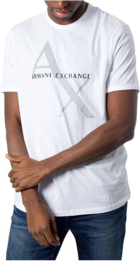 Armani Exchange Heren Katoenen T-Shirt Lente Zomer Collectie White Heren - Foto 2
