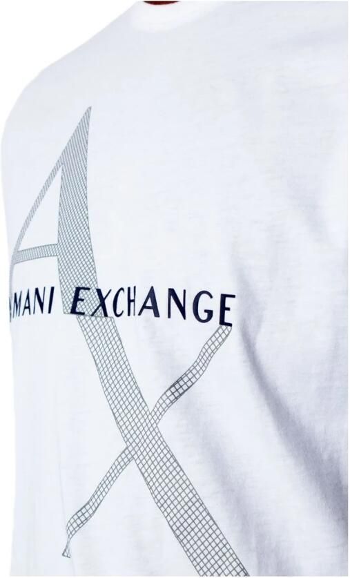 Armani Exchange Heren Katoenen T-Shirt Lente Zomer Collectie White Heren