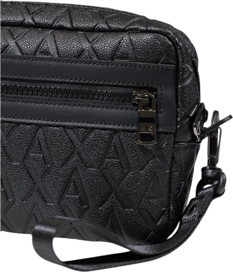 Ar i Exchange Zwarte polyester tas met ritsvakken Black