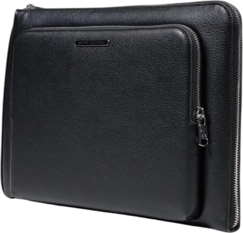 Armani Exchange Stijlvolle laptoptas met ritssluiting en binnenvakken Black Heren - Foto 4