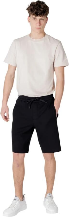 Armani Exchange Zwarte shorts met vetersluiting en zakken Black Heren - Foto 9