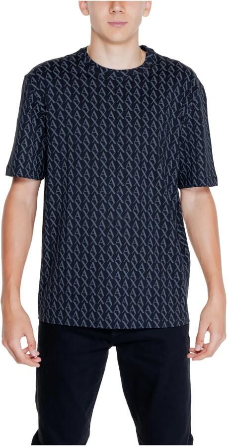 Armani Exchange Zwart Print Katoenen T-shirt Mannen Black Heren - Foto 3
