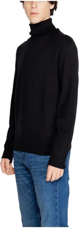 Armani Exchange Zwarte Gebreide Trui Hoge Hals Lange Mouw Black Heren - Foto 4