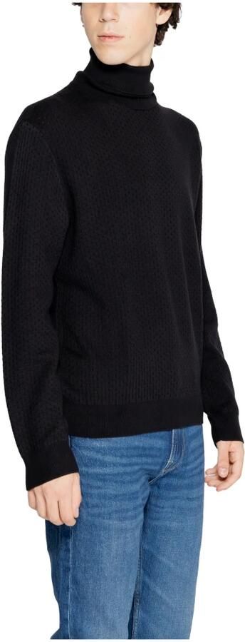 Armani Exchange Zwarte Gebreide Trui Hoge Hals Lange Mouw Black Heren - Foto 3