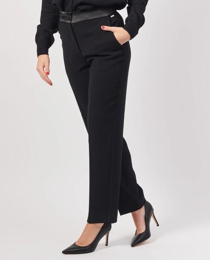 Armani Exchange Hoge taille zwarte broek met logo Black Dames - Foto 2