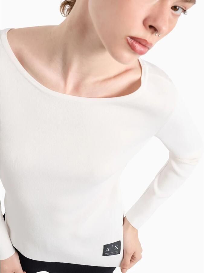 Armani Exchange Ivoor Trui voor Vrouwen White Dames