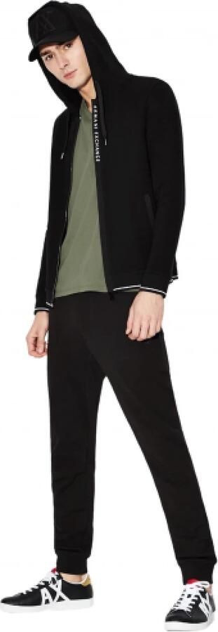 Armani Exchange Zwarte broek met vetersluiting en voorzakken Black Heren - Foto 14