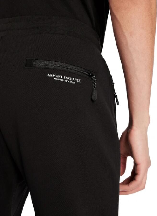 Armani Exchange Zwarte broek met vetersluiting en voorzakken Black Heren - Foto 9