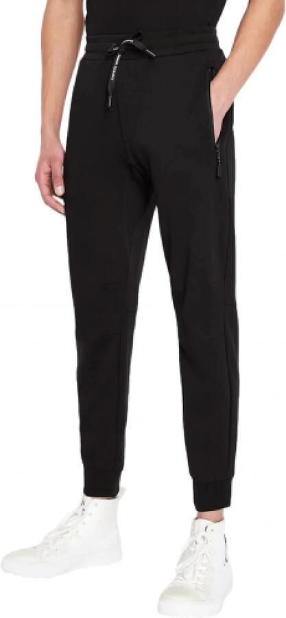 Armani Exchange Zwarte broek met vetersluiting en voorzakken Black Heren - Foto 11