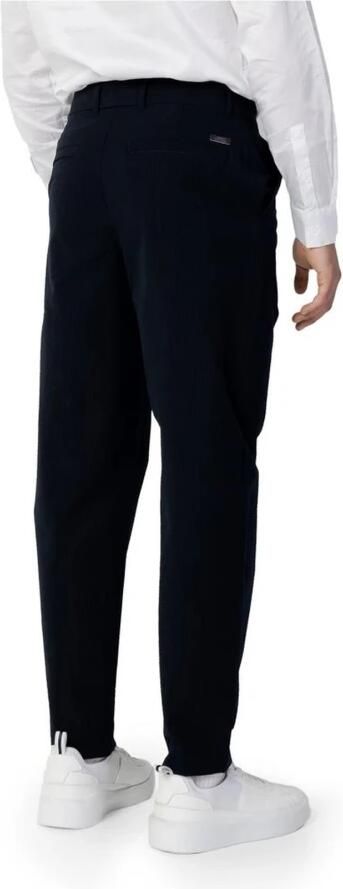 Armani Exchange Blauwe effen broek met rits en knoopsluiting Blue Heren - Foto 4