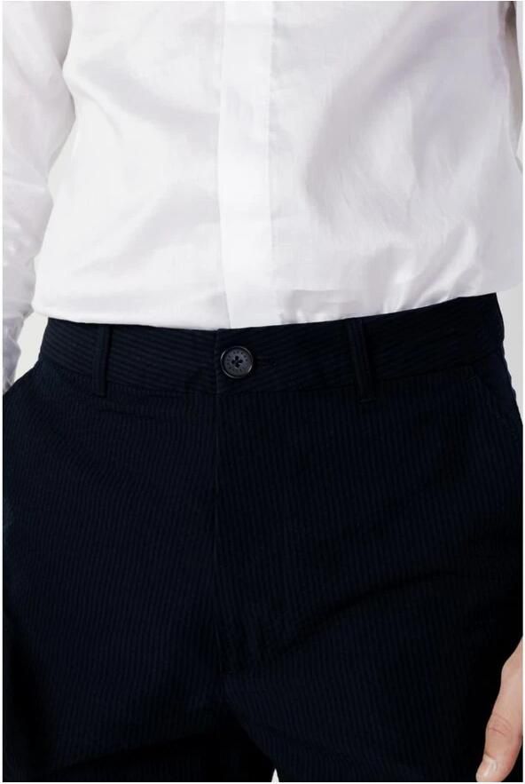 Armani Exchange Blauwe effen broek met rits en knoopsluiting Blue Heren - Foto 2