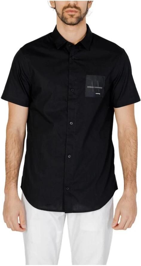 Armani Exchange Katoenen Korte Mouw Shirt Black Heren - Foto 4
