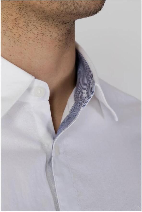 Armani Exchange Katoenen Lange Mouw Shirt Collectie White Heren