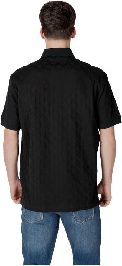 Armani Exchange Zwarte Polo Shirt met Knoopsluiting Black Heren - Foto 4