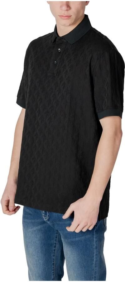 Armani Exchange Zwarte Polo Shirt met Knoopsluiting Black Heren - Foto 5