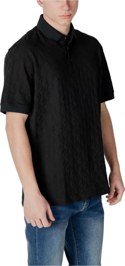 Armani Exchange Zwarte Polo Shirt met Knoopsluiting Black Heren - Foto 3