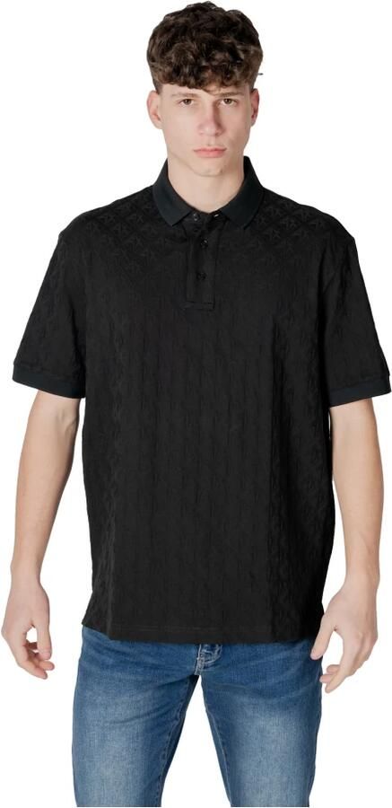 Armani Exchange Zwarte Polo Shirt met Knoopsluiting Black Heren - Foto 2
