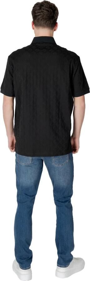 Armani Exchange Zwarte Polo Shirt met Knoopsluiting Black Heren - Foto 6