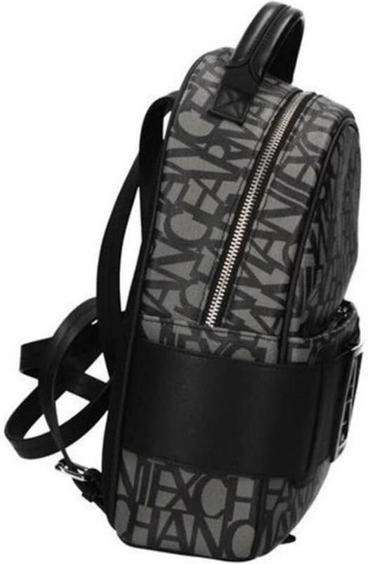 Armani Exchange Stijlvolle bedrukte katoenen rugzak met zakken Black Dames - Foto 3