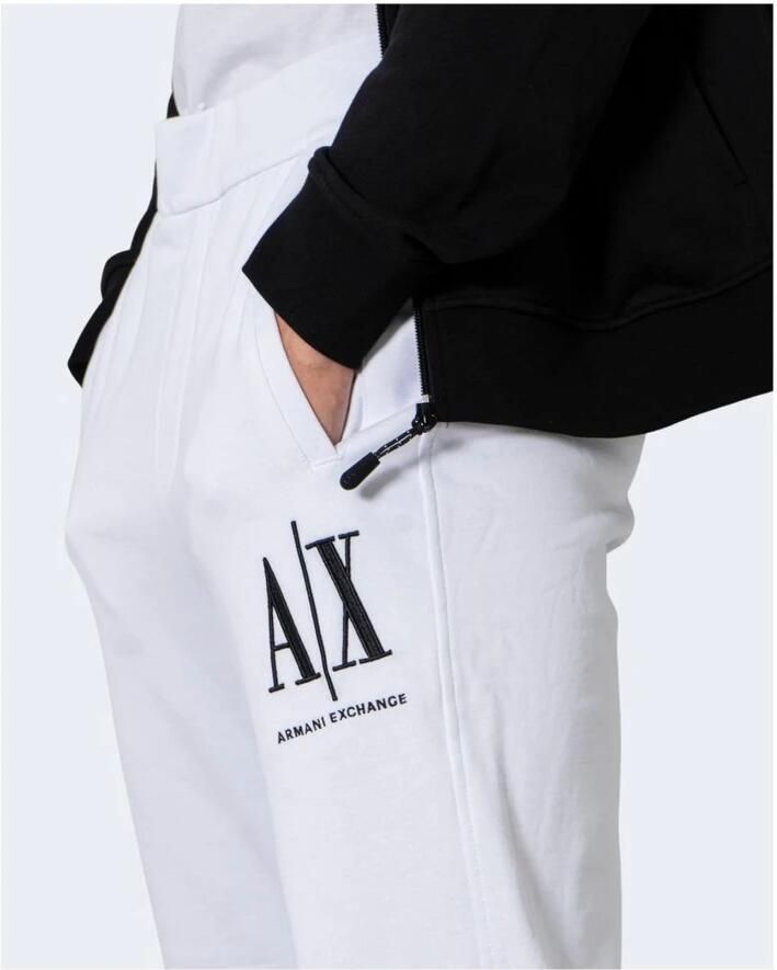 Armani Exchange Geborduurde Logo Jogger White Heren