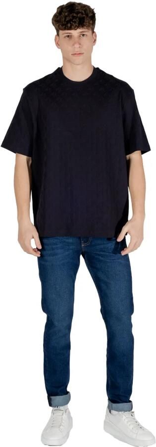 Armani Exchange Katoenen T-shirt korte mouwen lente zomer Blue Heren - Foto 7